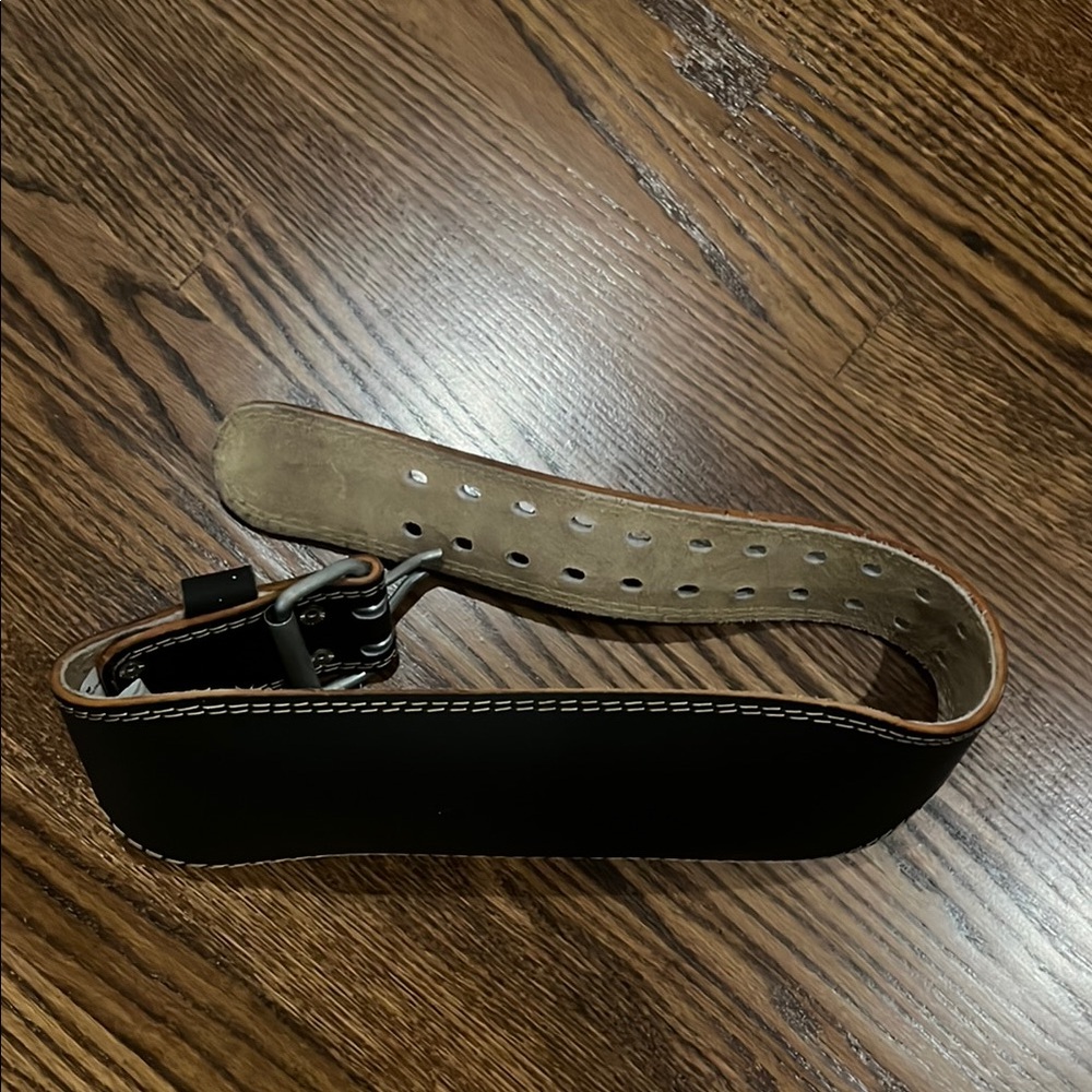 Men's Black Leather lifting belt